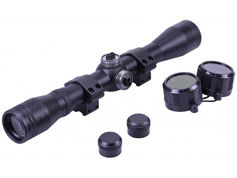 Length 295 mm Weight 365 gr - 1" Telescopic sight - Magnification: 4x Features: - Scope integrated mounts. - Adjustable scope screws fro precision adjustment. - Wide field of vision for this scope with an excellent performance, even in adverse light conditions.
