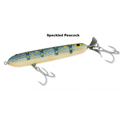 KUNSTAAS HIGH ROLLER 5.25 INCH RIP ROLLER SPECKLED PEACOCK The 5.5-inch RipRoller casts effortlessly. The huge stainless steel prop awakens trophy fish from long distances for explosive topwater strikes. Equally suited for massive Snook, Northern Pike, Largemouth Bass, and giant Muskie. This lure is a must for all serious fisherman.