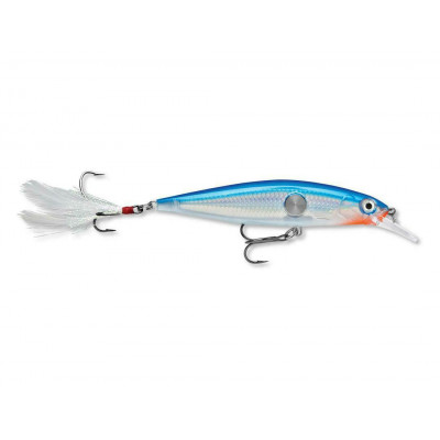KUNSTAAS RAPALA CNM09 SB Awarded the "Best of the Best" for new lures by Field & Stream in 2011, the Clackin’ Minnow features the Clackin’ Cadence Rattle System, a unique rattle chamber with a single steel ball bearing and trademark external metal discs that transmits a distinctive clackin’ sound with maximum vibration. Slow-sinking minnow shaped profile swims with Rapala® “wounded-minnow” action. 3D holographic eye and textured body with internal holographic foil accents proven color patterns. Rigged with VMC® SureSet® flash feather teaser tail hook and black nickel belly hook. Each lure is hand-tuned and tank-tested to swim perfectly right out of the box.