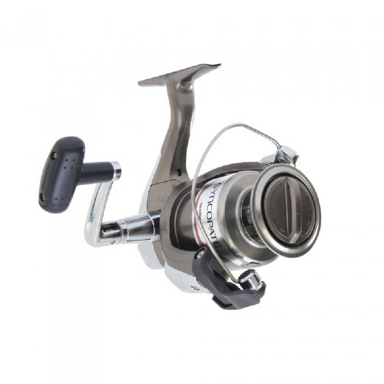 REEL SHIMANO SYNCOPATE 4000FG The Shimano Syncopate 4000 FG Spinning Reel is a great spinning reel that allows for reliable service without a hefty price tag. It features four shielded stainless steel ball bearings, graphite frame, sideplate and rotor. It comes with propulsion spool that prevents backlashes and Power Roller II that reduces line twist. Casting lures one-handed employing the Quick-Fire II system means you can cast effortlessly and land your soft plastic or hard-bodied lure just where you want it every time. The Propulsion Line Management System casts great distances with less effort while the Varispeed alters the oscillation cam speed for excellent castability. What’s more, it features DynaBalance that eliminates wobble by counterbalancing the rotor and bail.