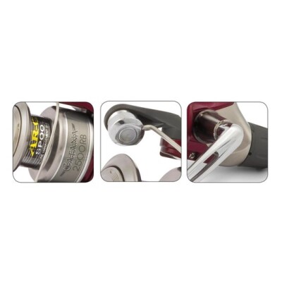reel shimano catana 2500rb One look at the strong aggressive red Catana tells you this is a .. of quality and excitement. The superb design of the Catana features two shielded ball bearings and a roller bearing, providing smoothness usually found on much more expensive ..s. A strong lightweight aluminium spool comes as standard making the Catana ideal for both mono and braided lines. The Catana RB is beautifully balanced and suitable for light line styles as well as more demanding situations. Dyna-Balance for exceptional smoothness and performance and Super Stopper II for instant hook setting and assured fish-playing make the Catana RB the outstanding rear drag