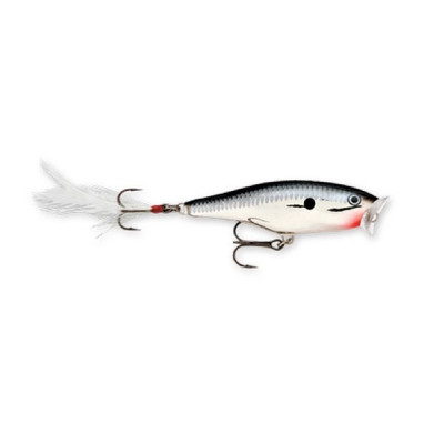 KUNSTAAS RAPALA SPSS07 CH The Rapala Skitter Pop Sure Set SPSS wobbler appeared on the market and quickly became very popular among anglers. It imitates fleeing fry, leaving traces on the surface of the water. It behaves well in fishing areas overgrown with underwater vegetation and vegetation that emerges to the surface of the water.