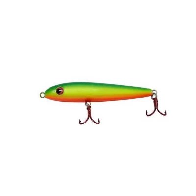 KUNSTAAS ZAGAIA ZE PEPINO 04 Artificial Bait Zé Pepino 11,5cm Zagaia Lures Tocunare Traira BAIT ZAGAIA ZE PEPINO Launch of Zagaia, Surface Bait, easy to work and extremely versatile. The Zé Pepino bait combines Zig-Zag movements. This function, combined with the sound of the metallic spheres inside the body of the bait, are an irresistible target for fish. Make short, firm strokes to produce Zig-Zag action. Superior construction ensures perfect swimming lure when leaving the packaging. Launch it. Pull. Collect. Pull and collect. With Zagaia it's easy. Swimming in Z in other words a sensational bait !!!