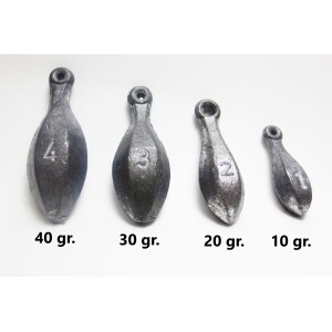 Sinkers for fishing, various weights and sizes -Tomahawk Suriname