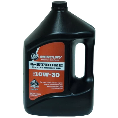 Specifically formulated and developed to meet the needs of: All 4-stroke outboard engines. – Developed for the rigors of the marine environment. – Industry-leading corrosion protection. – Features premium-grade synthetic and mineral-based stocks with specially designed marine grade additives not required in automotive oils. – Outstanding lubricity for internal engine components to reduce wear, scuffing and scoring. – Excellent running quality and long-term reliability. – Rigorously tested to guarantee warranty protection for Mercury and Mariner 4- Stroke outboards.