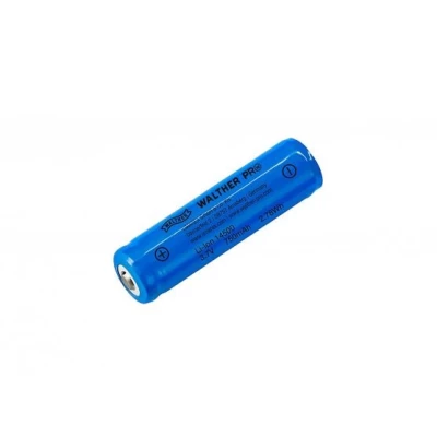 Rechargeable battery type: LI-ION 14500 Made mainly for the WALTHER PRO series of luminaires, but of course it can also be used for other types of products, where it fits in size and performance. 3.7 V / 750 mAh / 2.78 Wh overcharge and discharge protection battery size: length 53.2mm / diameter: Ø 14.4mm / weight: 21g