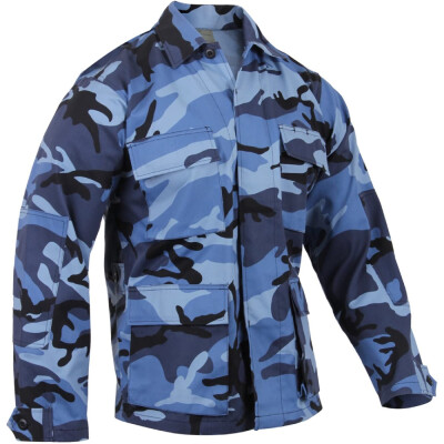 Designed to provide resiliency and comfort for the wearer, Rothcoās Camo BDU Shirts are the ultimate military shirt for active duty personnel and MilSim enthusiasts. The military BDU shirts are made of a poly / cotton blend and double stitched seams to prevent wear and tear while in the field. Modeled after the U.S. Militaryās standard issue battle dress uniform (BDU), the uniform shirts include reinforced elbow sections on each arm to protect your elbows and prevent the section from wearing out from Army crawling, shooting and other tasks that require you to work on your forearms and elbows. The battle dress uniform shirts feature four large button pleated bellow cargo pockets with the left chest pocket containing an additional open top pocket for storing pens or small tools. Classic button front is covered with a flap closure supplies protection from the outdoor elements. The wrist cuffs come with button tabs so you can adjust them for the perfect fit.