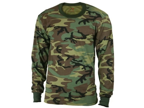 Designed for any occasion, you'll be comfortable and warm all day long in Rothco's Long Sleeve Vintage T-Shirt. Constructed from a soft cotton/polyester blend, this vintage washed woodland camouflage tee has a tagless for maximized comfort.