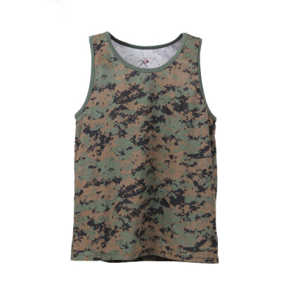 Rothco's Camo Tank Tops are available in a wide range of colors and patterns including Tiger Stripe, Desert Digital and classic Woodland Camo.