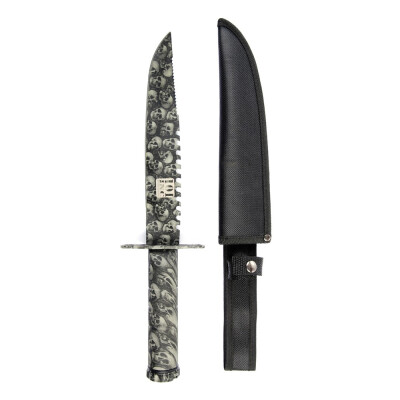 sharp and durable 4.75" stainless steel blade 3.75" handle offers an excellent grip Inside the handle is a compass along with other survival tools. easy to carry around Lightweight