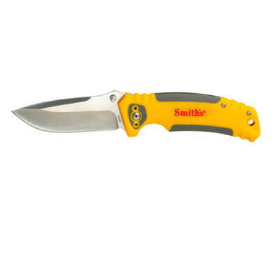 Model - AC51004. EdgeSport Linerlock. 4.5 inch closed. 3.5 inch satin finish 420 stainless blade. Gray and yellow TPE handle. Lanyard hole. Thumb stud. Pocket clip. Clam packed.