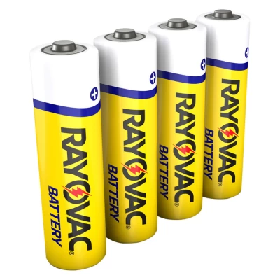 4 pack "AA" heavy duty battery Ideal solution for low drain or seldom used devices For smoke detectors, radios, clocks, remote controls, & flashlights.