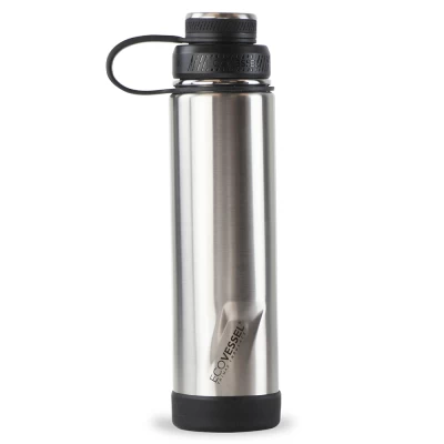 THE PERFECT COMBO - LOOKS + SMARTS! The BOULDER is a high performance, vacuum insulated hydration vessel that will keep your drinks hot or cold, hour after hour. Made from premium 18/8 stainless steel, it features our signature TriMaxĀ® triple insulation - the 24 oz has been tested to keep liquids cold for 40 hours and hot for up to 12 hours. The Reflecta lid is insulated and lined with stainless steel, enhancing temperature retention and preventing drinks from touching plastic. This two-piece lid is easy to grip, has a wide mouth for easy filling, and a soft silicone spout for a comfortable drinking experience. The lid is securely attached to a sturdy carrying strap, so you always know where it is, and the leakproof seal keeps your drinks in the bottle - where they belong. Working up a sweat is natural when you exercise but who wants a bottle that sweats? No worries here because thereās never any condensation, so your hands and bag stay nice and dry. A handy bonus is the stainless steel removable strainer for tea, fruit, and ice cubes - ice will clink in the bottle and not against your teeth. The fitted silicone bumper adds protection against everyday knocks and drops, along with providing a quiet ālandingā. Keep this versatile bottle in your car cup holder or toss it into a tote and bring it to yoga class, the gym, on the trails, or to work to stay healthily hydrated through the day. The BOULDER is available in a choice of durable powder-coated colors and unpainted, natural stainless steel.
