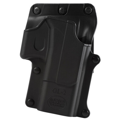 Quality polymer belt holster Fobus model GL-2 BHP for right-handers.It allows comfortable, concealed and safe carrying of the weapon and quick use of the weapon if necessary.