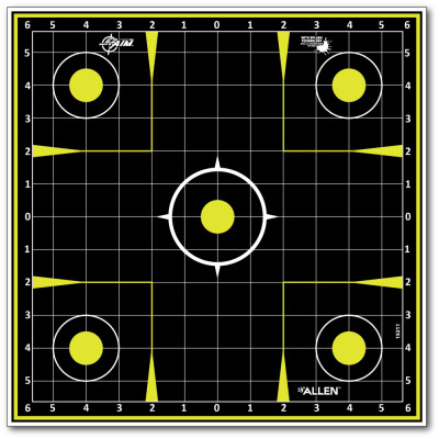EZ-Aim Paper Shooting Target Sight-in Grid Target by Allen, 12 inch x 12 inch, 13 Per Pack High Quality Paper Target Designs Developed to Maximize Accuracy Vibrant, Contrasting Colors Made in USA 13 Pack - 12 x 12 inch