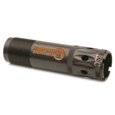 Fits Remington Choke shotguns 12 gauge BuckShot .700 constriction Ported 17-4 stainless steel Can be used with Lead, Steel, and Hevi-Shot loads Black color The Carlsons Ported Buckshot Choke Tube is designed to give you tight patterns downrange with 00 and 000 buckshot. This choke is ported to reduce recoil and muzzle jump that tend to go hand in hand with these large loads. This choke features a constriction designed specifically to optimize patterns with large and small loads alike. This choke will extended about 1" out of the barrel and has a black finish. Machined out of 17-4 heat treated material this choke can be used with Lead, Steel, and Hevi-Shot loads. This choke cannot be used with any Steel Shot larger than BB or with any Steel shot faster than 1550 fps.