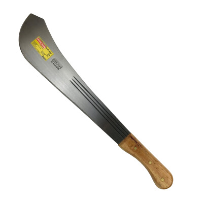 Blade Length: 18ā³, 1075 High Carbon Steel Panga Blade with a Blunt Tip. Overall Length: 23ā³. Natural color wood handle. Not aesthetically pristine and may have minor blemishes that are not considered defective. Primary grind established at factory but will require further sharpening before initial use.