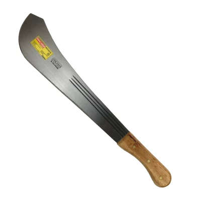 Blade Length: 18ā³, 1075 High Carbon Steel Panga Blade with a Blunt Tip. Overall Length: 23ā³. Natural color wood handle. Not aesthetically pristine and may have minor blemishes that are not considered defective. Primary grind established at factory but will require further sharpening before initial use.