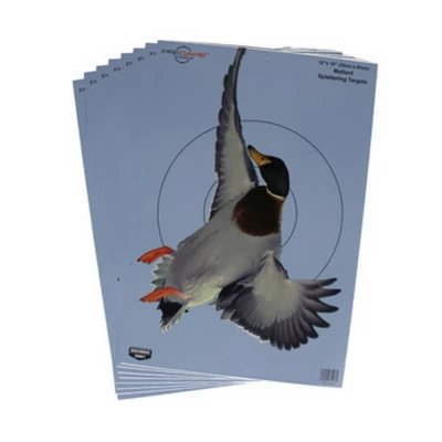 Birchwood Casey Dirty Bird Silhouette III Splattering Paper Target 12x18 Inch 8 Per Pack 35708 feature an intense splatter of chartreuse and white upon bullet impact that makes holes visible to the naked eye. The Dirty Bird 12"x18" Silhouette Paper Splattering Target by Birchwood Casey is a great training tool for military and law enforcement personnel. The non-adhesive back on this Birchwood Casey Target allows you to affix your target to any surface, making it one of the most versatile Targets available. Specifications Birchwood Casey Dirty Bird Splattering Targets 12"x18":