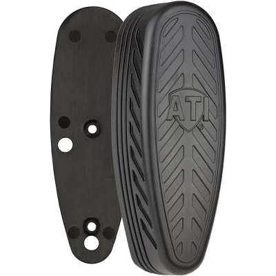 Features and descriptions for the ATI TactLite Scorpion X2 Razorback Recoil pad upgrade kit: Scorpion X2 Razorback Recoil pad; Recoil impact is absorbed - shooting any load size can now be done with no pain being transferred to the shooter; increased thickness for Recoil absorption of heavy loads; not affected by chemicals; remains flexible in extreme temperatures; mounting plate included; manufactured in the USA; limited lifetime warranty; fits: ATI TactLite stock