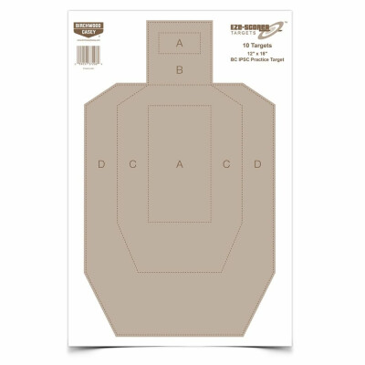 IPSC Objectives - Official USPSA / IPSC CARDBOARD Objective White on one side and brown on the reverse. NOTE: The lines are only used to show the score. Targets are just drilled. Size: 12x 18 inches.