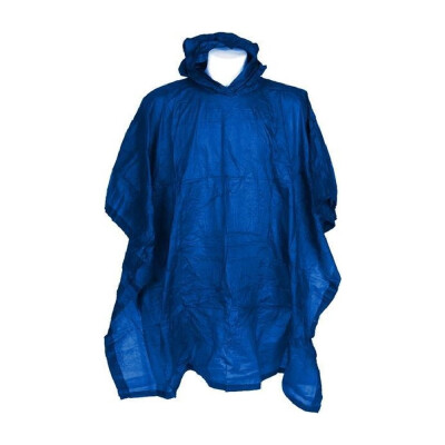 The poncho is made of 100% pvc. Features a hood and snaps on the side so you are cut off for the rain. The poncho is supplied in a handy protective case.