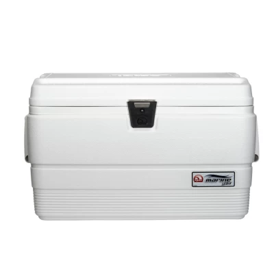 Whether you’re taking a day-trip to the beach, having a weekend adventure camping, or an afternoon cookout, you can count on Igloo to have a cooler to fit your every need. Igloo coolers are foam insulated, rugged and come in sizes from small to extra large. UV protection shields from sun damage Indestructible rust-resistant stainless-steel screws, lid strap and hinged latch Marine-grade, extended-life hinges stand up to the abuse of water environments Non-slip, comfort-grip handles for easy transport Fish-measuring ruler molded into lid tells you if you should keep it or throw it back Ultratherm® insulated lid provides extended ice retention and maximum cooling performance Recessed, triple-snap drain plug is leak resistant and allows you to easily drain melted ice