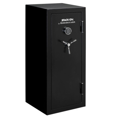 Armorguard safes serve up a great value while providing protection from fire and theft, they also include many features such as electronic locks, carpeted barrel rests and factory-installed door organizers found on more expensive safes. The convertible interiors are dressed with tan carpet and feature adjustable shelving allowing for gun, ammo, and valuables storage all in one safe.  Features:  Fireproof for 30 minutes up to 1400° F (verified by an independent laboratory) Electronic lock stores a 3-8 digit combination – backup key included A drill-resistant hardened steel plate is located behind the lock 2-way door locking with three 1.5″ live-action locking bolts and two 1″ deadbolts for a total of 5 locking points. Factory-installed door organizer with sewn-in holsters and pouches Keypad can be silenced Electronic lock batteries accessible from the front of the safe Lifetime Warranty Mounting hardware included This is a California-approved Firearm Safety Device that meets the requirements of Penal Code section 23655 and the regulations issued thereunder