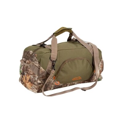 The Basin Duffel Bag is a good carry-all duffel for traveling or hunting. It can be carried by the handles or shoulder strap. It has a shoe garage to keep your shoes or boots separated from other items. The Basin Duffel Bag folds up into a compact storage bag. Features: Top Zip Opening Side Carry Handles Neoprene Handle Wrap Padded Shoulder Strap Shoulder Strap Attachment Large Front Pocket Shoe Garage Exterior Compression Straps Internal Organization Within Main Compartment Package dimensions: length x width x height 13.7 x 10.67 x 3.9 inches