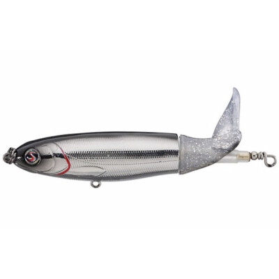 Designed by legendary angler and TV personality, Larry Dahlberg, the River2Sea Whopper Plopper delivers a sputtering topwater disruption that is begging to be crushed. Well-known for its ability to catch, Dahlberg and the folks at River2Sea originally created the Whopper Plopper for musky, but once largemouth and smallmouth started crushing, it was altered to meet the needs of bass anglers. Whether you crawl it super slow, so you can't even hear the tail, just the tiny glass beads sizzling inside its body, or you speed it up so it throws water like a swamp buggy with the same deep, hollow whopper-plopping-fish-catching sound as the original, the Whopper Plopper gets bit. It still casts a mile, and its ability to work at the widest possible range of speeds, makes it a great tool for honing in on the most productive speeds and rhythms for that particular day. The River2Sea Whopper Plopper's tail is also perfectly tuned right out of the box - so it stays flexible and working properly forever.
