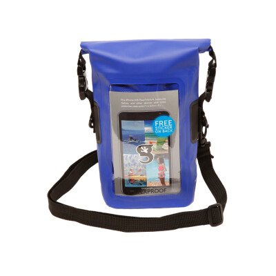This is the perfect tote for all the small items you want to take with you on your adventures. Patented design to fit nearly every phone along with your protective case, plus store your keys, wallet, jewelry and more in the separate compartment. 2 compartments: phone sleeve and 2L dry bag for your keys, wallet and other small valuables. Durable 250D tarpaulin PVC material Continue to talk, text, take selfies, play games and surf the web with your device inside. Phone compartment fits iPhone 13 PRO/12 PRO/11/X/8/7/6/5/4, iPod and other devices with most protective cases up to 7" H x 3.5" W x .5"D Includes 3 carry options: adjustable shoulder strap, handle and belt loop