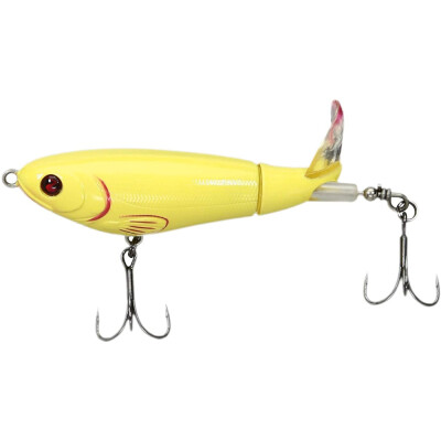 River2Sea WPL110/14 whopper Plopper, 110, bone, 3/4 oz, 4 3/8in, two, River2Sea (bn) x strong treble #2, no rattles, top water.