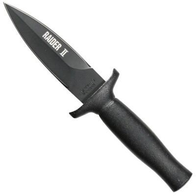 Rothco’s Black Raider II Boot Knife features a 3” durable matte black stainless steel blade designed in classic dagger style. Measuring 6 ½“ overall, the dagger, which includes a leather sheath with clip and snap closure, can be attached to your boot, clipped to your belt, pocket, or backpack for convenient everyday carry.