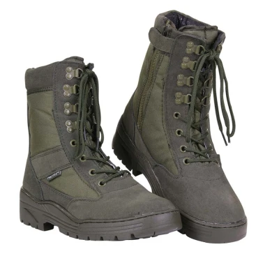 Sniper shoes are designed for professionals. Heavy duty lightweight shoes Anti slip Oil resistant Top: Buffalo leather with nylon and cordura Lining: Breathable KBTex Reinforced nose Removable insole Fully padded collar YKK zipper