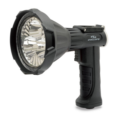 The RS 4000 is a Super Bright 3 CREE XHP50.2 50 Watt LED spotlight powered by rechargeable Lithium batteries. It includes dual-function DC 12-24V car charger/adapter (output: DC 9V IA) with heavy-gauge 3m(10ft) coil cord and 5 A fuse tube, which operates from a DC receptacle for charging battery in SPOtlight or continuous corded operation at 30% brightness
