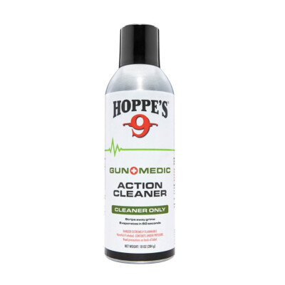 Gun Medic 10 oz. Bore Cleaner Aerosol by Hoppe's®. Aerosol. The Gun Medic cleansing formula quickly cleans the actions of firearms. Great for a quick clean when you don't have time for the deep clean. This product is made of high-quality materials to serve you for years to come. Designed using state-of-the-art technology and with customers in mind. It will meet your needs and deliver great quality at an affordable cost. Made in USA. Features: Cleanser evaporates in 60 seconds Follow up with Gun Medic Lube Bio-Based formula Perfect solution for your cleaning needs Designed to help get your job done fast Will fit your needs and make your life easier