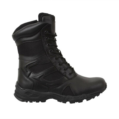 Rothco’s Forced Entry Deployment Boot will provide you with the utmost efficiency while you are in the field. Designed like a running shoe, the combat boot offers optimal comfort and a slip and oil resistant rubber outsole for greater traction while you are on the move. This tactical army boot features a leather collar and denier nylon and suede leather upper with breathable mesh. In addition, the military boot contains an EVA midsole, steel shank, and moisture wicking lining to keep your feet dry. Keep your SWAT boot secured with the rustproof eyelet lace system and the side zipper closure. Running Shoe Comfort With The Durability Of A Military Boot Slip And Oil Resistant Rubber Outsole For Greater Traction And Durability Denier Nylon And Suede Leather Upper With Breathable Mesh Comfortable Leather Collar EVA Midsole And Steel Shank Moisture Wicking Liner To Keep Your Feet Dry Rustproof Eyelet Lace System And Side Zipper Closure Keeps Your Tactical Boots Perfectly Secured