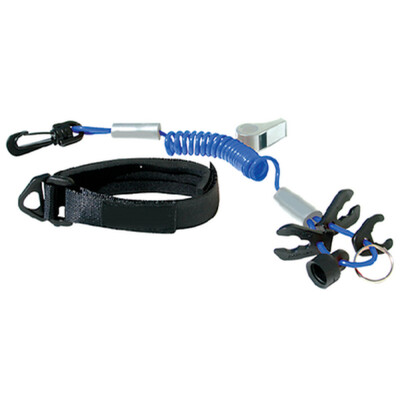 Seacchoice Ultimate Lanyard Blue/Silver 4 Keys Fit: Sea Doo, Yamaha, Kawasaki, Honda, Polaris, Tiger Shark and Wet Jet