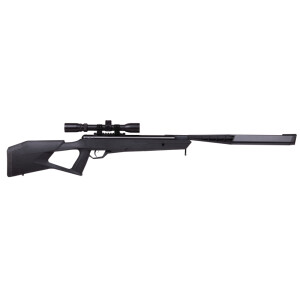 Benjamin Trail SBD Stealth All-Weather .22 caliber NP2 break barrel air rifle has the new integrated silencing barrel device system and is powered by the new Nitro Piston 2 system featuring an upgraded power plant. The .22 caliber Benjamin Trail shoots up to 1100 fps and delivers 26 foot pounds of energy (fpe). In addition the NP2 powerplant offers a smoother-shooting gun with less vibration, less recoil, and up to a 10-pound reduction in cocking force. The Trail has an All-Weather ambidextrous synthetic stock with an integrated recoil pad and all-new, enhanced Clean Break Trigger (CBT). It includes a CenterPoint 3-9x32mm scope and sling mounts. Don’t forget to purchase safety glasses and pellets! Key Specifications: Pellet velocity: up to 1100fps Caliber: .22 caliber Power source: Nitro Piston 2 Mechanism: Break Barrel Ammo type: shoots .22cal pellet only Capacity: single pellet Barrel: Rifled barrel Stock Material: Synthetic Safety: Lever
